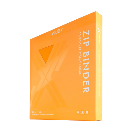 Vault X - 12-Pocket Exo-Tec® Zip Binder - Neon Orange