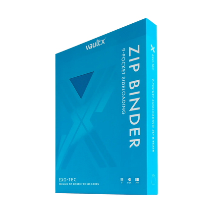 Vault X - 9-Pocket Exo-Tec® Zip Binder - Neon Blue