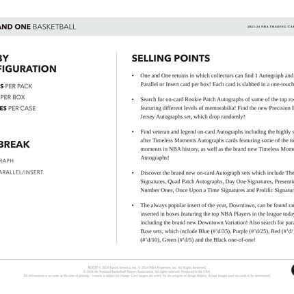 Panini - 2023/24 One and One Basketball (NBA) - Hobby Box