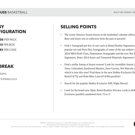 Panini - 2024/25 Donruss Basketball (NBA) - Hobby Box