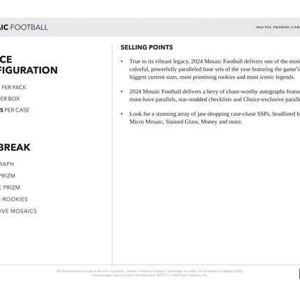 Panini - 2024 Mosaic American Football (NFL) - Choice Box