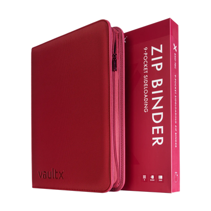 Vault X - 9-Pocket Exo-Tec® Zip Binder - Metallic Red