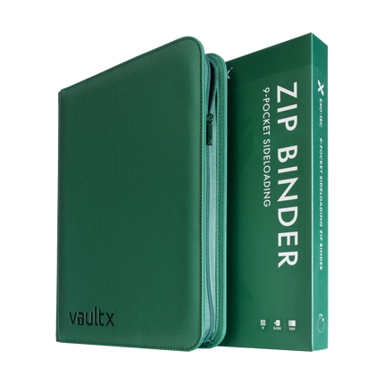 Vault X - 9-Pocket Exo-Tec® Zip Binder - Metallic Green