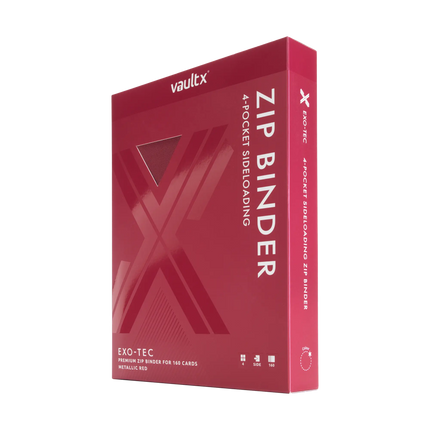 Vault X - 4-Pocket Exo-Tec® Zip Binder - Metallic Red