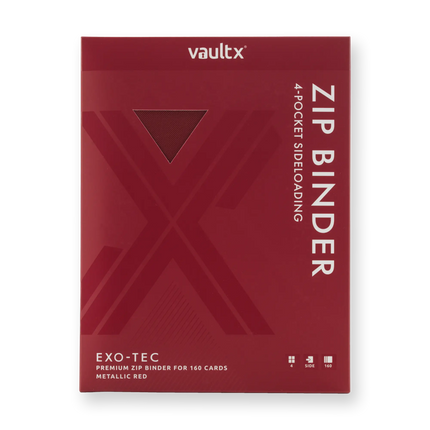 Vault X - 4-Pocket Exo-Tec® Zip Binder - Metallic Red