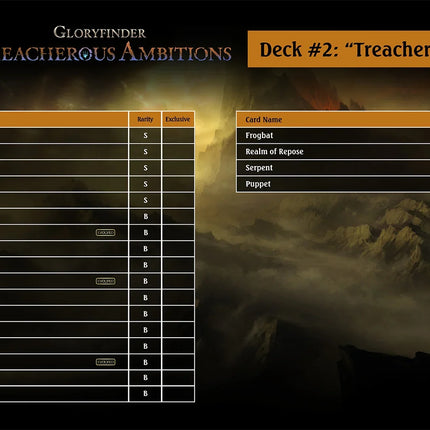 Shadowverse: Evolve - Gloryfinder - Treacherous Ambitions Starter Deck
