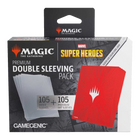 Gamegenic - Magic: The Gathering - Marvel Super Heroes - Premium Double Sleeving Pack - Comic Burst Red (105 Art + 105 Inner Sleeves)