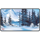 Ultra Pro - Bob Ross - Winter Paradise Black Stitched Playmat for Tabletop Gaming