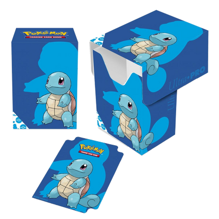 Ultra Pro - Pokémon Squirtle Full View Deck Box with Divider, Front and Open Views