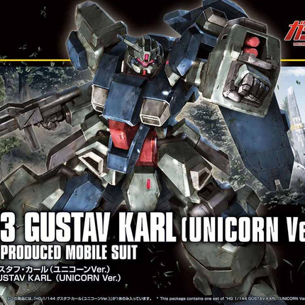 Bandai - Gunpla - HGUC 1/144 - Mobile Suit Gundam Unicorn - FD-03 Gustav Karl (Unicorn Ver.) - retail packaging