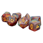 Fanroll - 16mm Resin Polyhedral Dice Set - Red Pearl Swirl