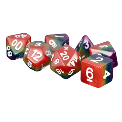 Fanroll - 16mm Resin Polyhedral Dice Set - Rainbow