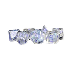 Fanroll - 16mm Resin Polyhedral Dice Set - Pearl with Purple Numbers