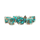 Fanroll - 16mm Resin Polyhedral Dice Set - Pearl: Teal with Copper Numbers