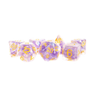 Fanroll - 16mm Resin Polyhedral Dice Set - Pearl: Purple with Gold Numbers