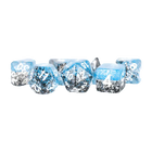 Fanroll - 16mm Resin Polyhedral Dice Set - Particle: Blue/Black