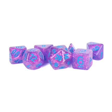 Fanroll - 16mm Resin Polyhedral Dice Set - Flash Dice: Purple
