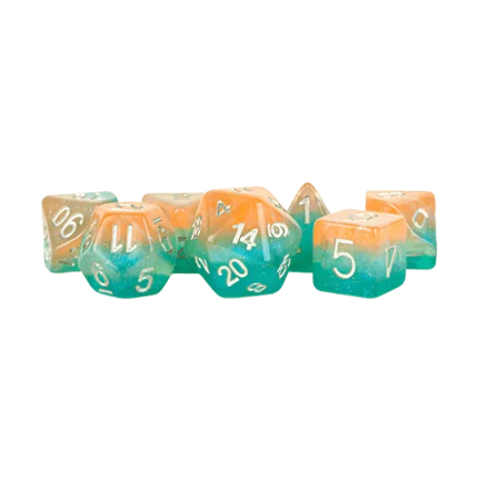 Fanroll - 16mm Resin Polyhedral Dice Set - Layered Stardust Sunset