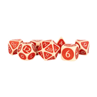 Fanroll - 16mm Enamel Acrylic Poly Dice Set - Ivory with Red Enamel