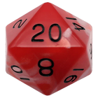 Fanroll - 35mm Mega Acrylic D20 - Red/White with Black Numbers