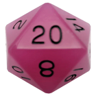 Fanroll - 35mm Mega Acrylic D20 - Glow Purple with Black Numbers