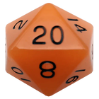 Fanroll - 35mm Mega Acrylic D20 - Glow Orange with Black Numbers