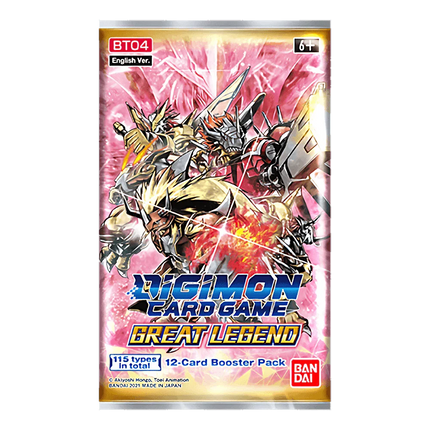Digimon Card Game: Great Legend (BT04) Booster Pack - The Card Vault