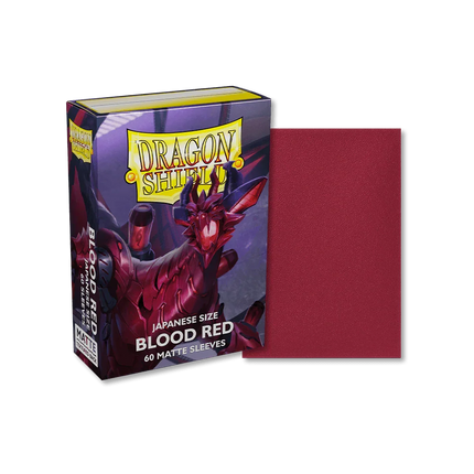 Dragon Shield - Matte Sleeves - Japanese Size - 60pk - Blood Red - The Card Vault