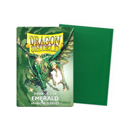 Dragon Shield - Matte Sleeves - Japanese Size - 60pk - Emerald - product hero
