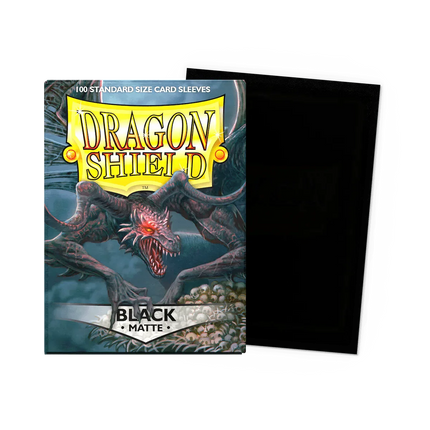 Dragon Shield - Matte Sleeves - Standard Size - 100pk - Black - The Card Vault