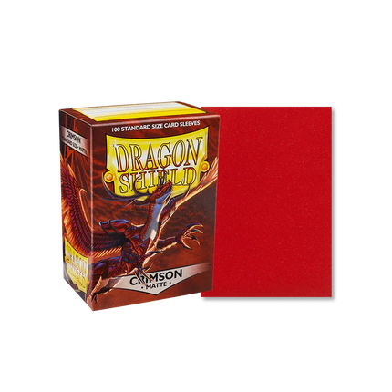 Dragon Shield - Matte Sleeves - Standard Size - 100pk - Crimson - The Card Vault