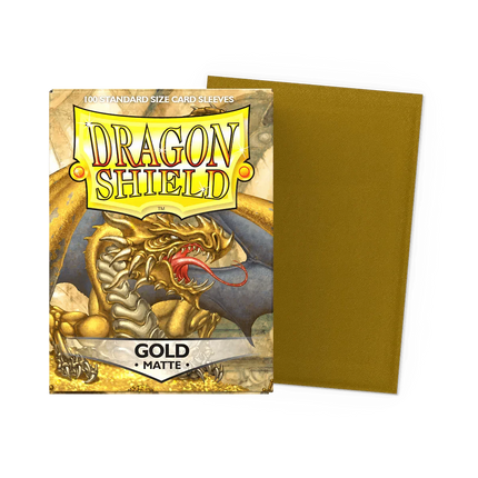 Dragon Shield - Matte Sleeves - Standard Size - 100pk - Gold - The Card Vault
