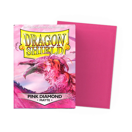 Dragon Shield - Matte Sleeves - Standard Size - 100pk - Pink Diamond - The Card Vault
