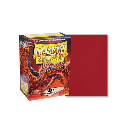 Dragon Shield - Matte Sleeves - Standard Size - 100pk - Red - The Card Vault