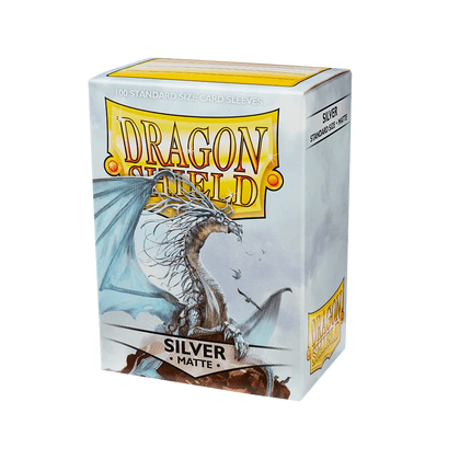 Dragon Shield - Matte Sleeves - Standard Size - 100pk - Silver - The Card Vault