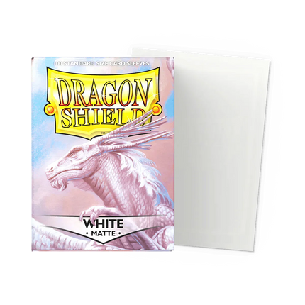 Dragon Shield - Matte Sleeves - Standard Size - 100pk - White - The Card Vault