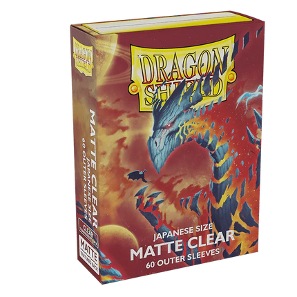 Dragon Shield - Perfect Fit Sleeves - Outer Sleeves - Japanese Size - 60pk - Clear (Matte) - The Card Vault
