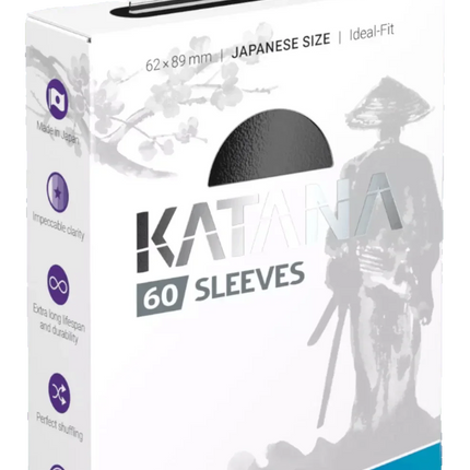 Ultimate Guard - Katana Sleeves - Japanese Size - Ideal-Fit - Black - 60pk