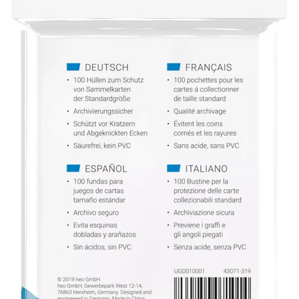 Ultimate Guard - Classic Sleeves - Standard Size - 100pk