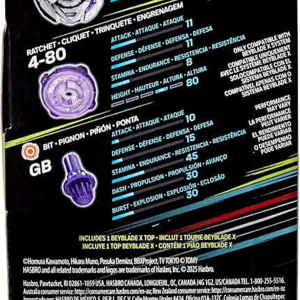 Beyblade X - Booster Pack Set - Arrow Wizard 4-80GB