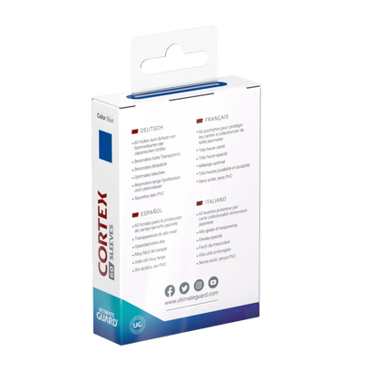 Ultimate Guard - Cortex Sleeves - Japanese Size - Ideal-Fit - Blue - 60pk