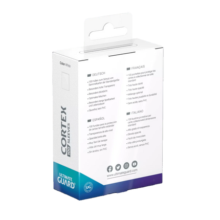 Ultimate Guard - Cortex Sleeves - Standard Size - Ideal-Fit - White - 100pk