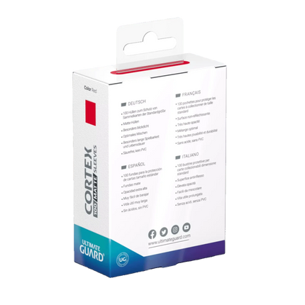 Ultimate Guard - Cortex Sleeves - Standard Size - Ideal-Fit - Matte Red - 100pk