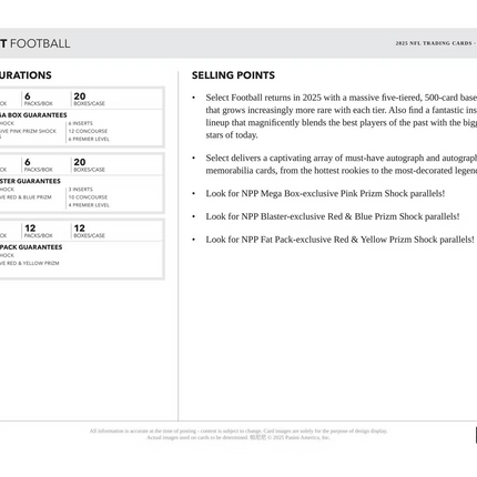 Panini - 2025 Select American Football (NFL) - Mega Box