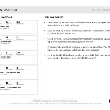 Panini - 2023/24 Hoops Basketball (NBA) - Fat Pack Box