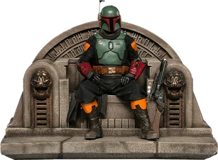 Iron Studios - The Mandalorian - Boba Fett on Throne Deluxe Art Scale Statue 1/10 - The Card Vault