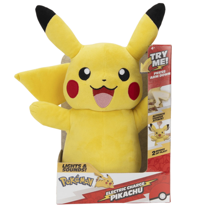 Jazwares - Pokemon Plush - Electric Charge Pikachu (11in) - The Card Vault