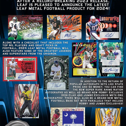Leaf Trading Cards - 2024 Leaf Metal American Football (NFL) - Jumbo Hobby Box - The Card Vault
