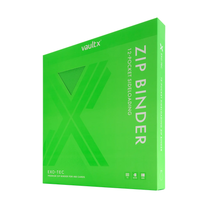 Vault X - 12-Pocket Exo-Tec® Zip Binder - Neon Green