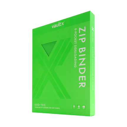 Vault X - 9-Pocket Exo-Tec® Zip Binder - Neon Green